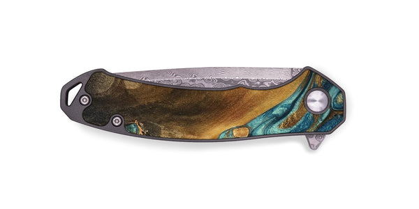 EDC Wood Pocket Knife - Linwood (Teal & Gold, 801455)