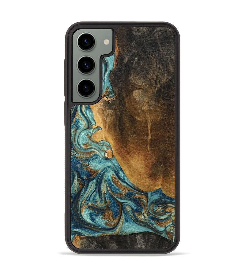 Galaxy S23 Plus Wood Phone Case - Linwood (Teal & Gold, 801455)