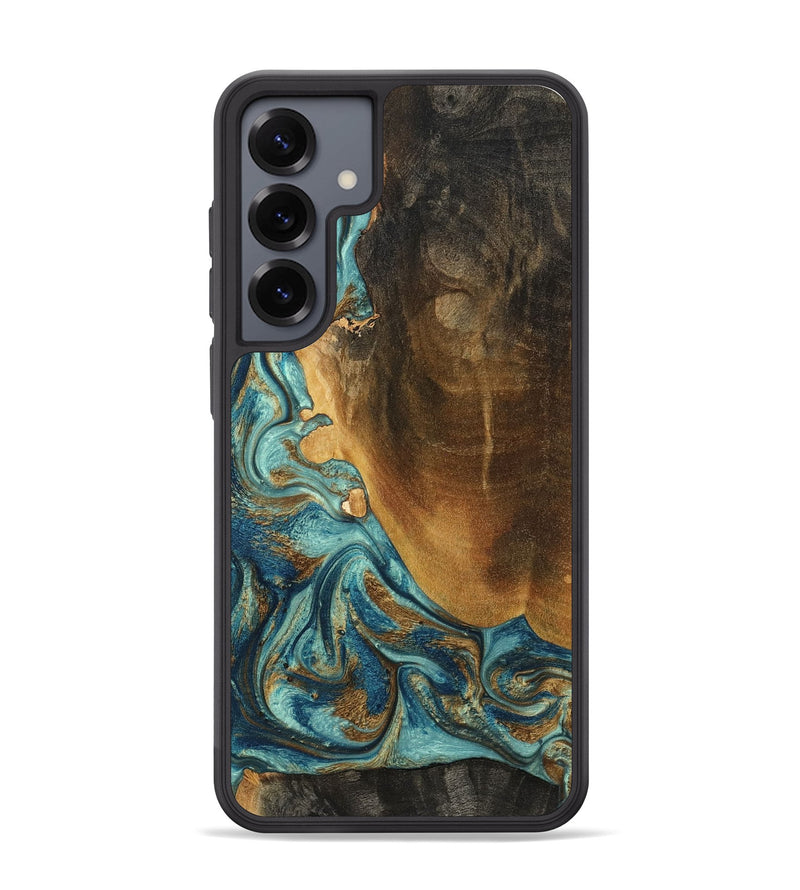 Galaxy S25 Plus Wood Phone Case - Linwood (Teal & Gold, 801455)