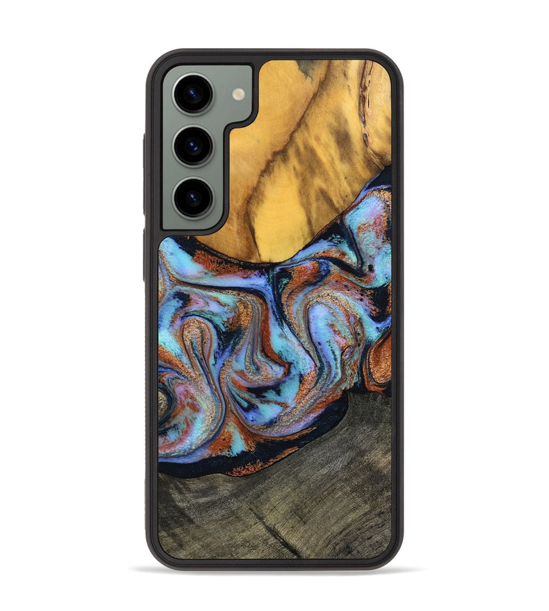 Galaxy S23 Plus Wood Phone Case - Devonte (Teal & Gold, 801456)