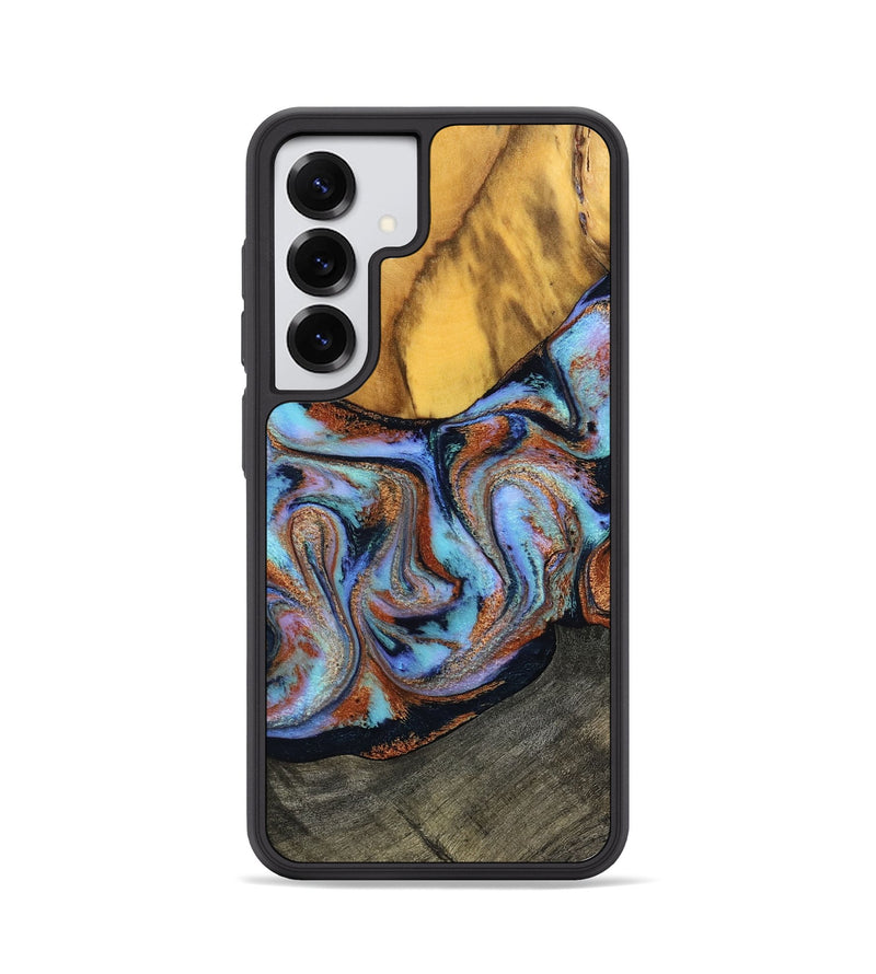 Galaxy S25 Wood Phone Case - Devonte (Teal & Gold, 801456)
