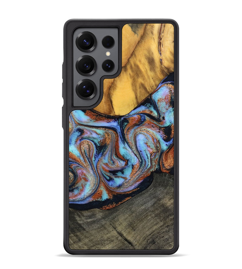 Galaxy S25 Ultra Wood Phone Case - Devonte (Teal & Gold, 801456)