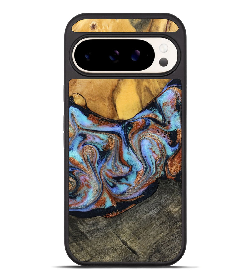 Pixel 10 Pro XL Wood Phone Case - Devonte (Teal & Gold, 801456)