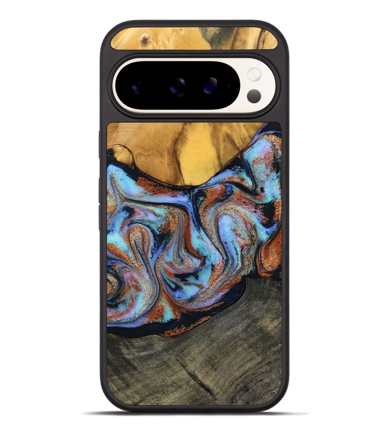 Pixel 9 Pro XL Wood Phone Case - Devonte (Teal & Gold, 801456)