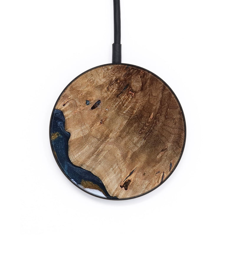 Circle Wood Wireless Charger - Dash (Teal & Gold, 801457)