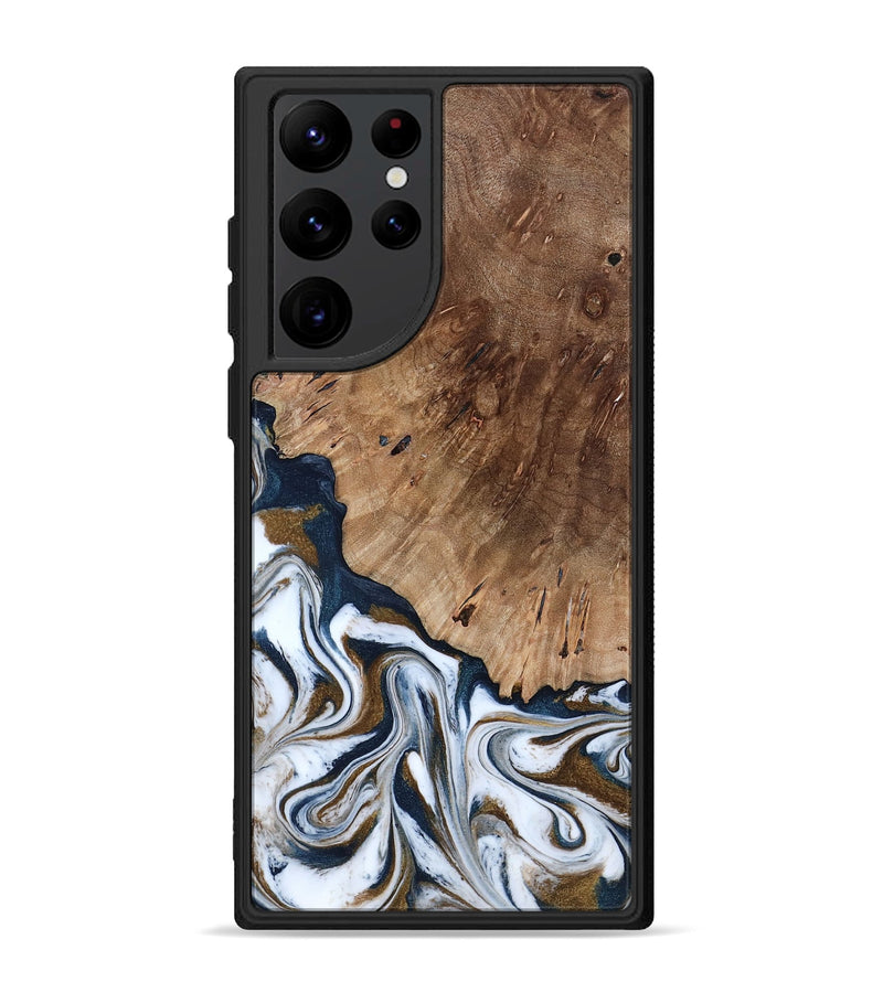 Galaxy S22 Ultra Wood Phone Case - Dash (Teal & Gold, 801457)