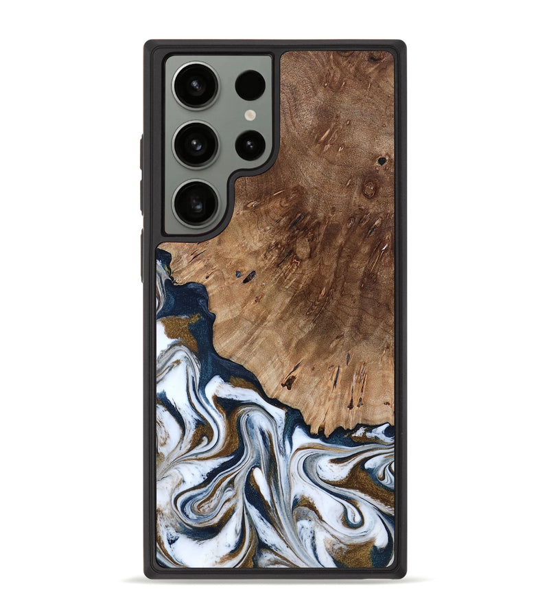 Galaxy S23 Ultra Wood Phone Case - Dash (Teal & Gold, 801457)