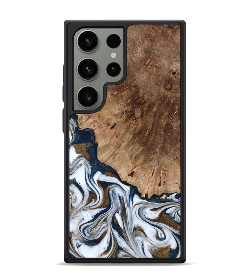 Galaxy S24 Ultra Wood Phone Case - Dash (Teal & Gold, 801457)