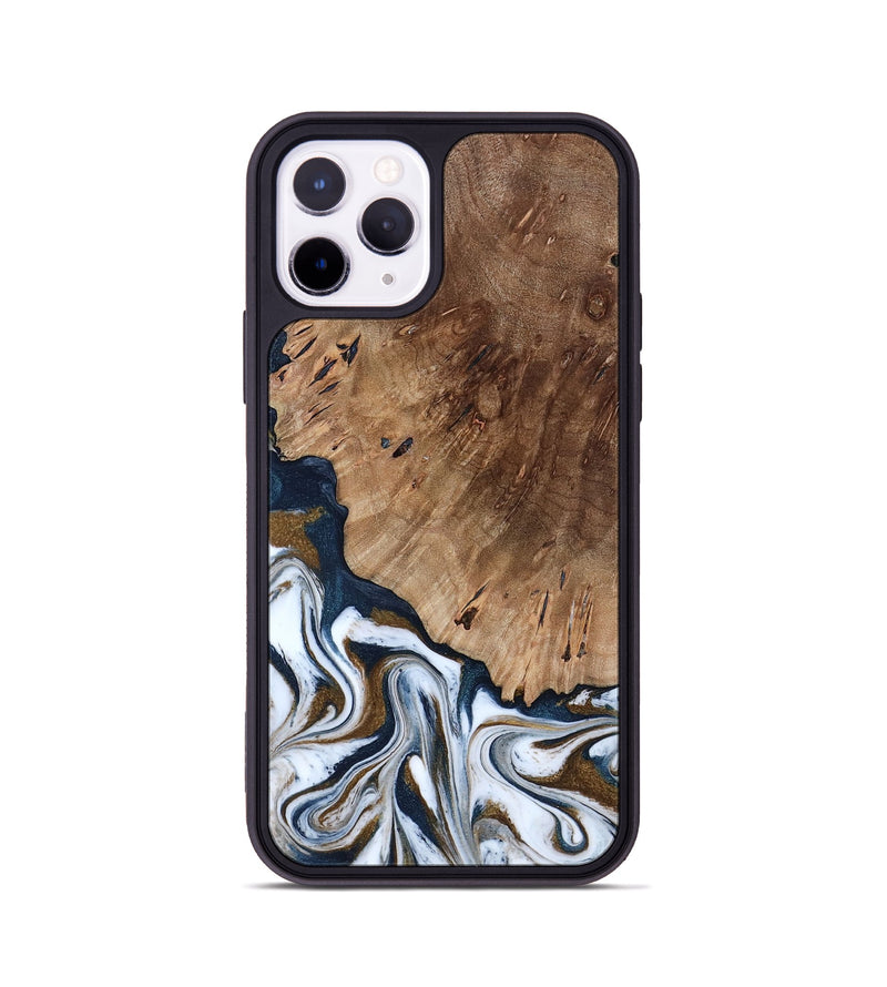 iPhone 11 Pro Wood Phone Case - Dash (Teal & Gold, 801457)