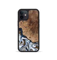 iPhone 12 mini Wood Phone Case - Dash (Teal & Gold, 801457)