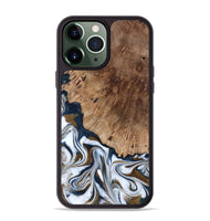 iPhone 13 Pro Max Wood Phone Case - Dash (Teal & Gold, 801457)