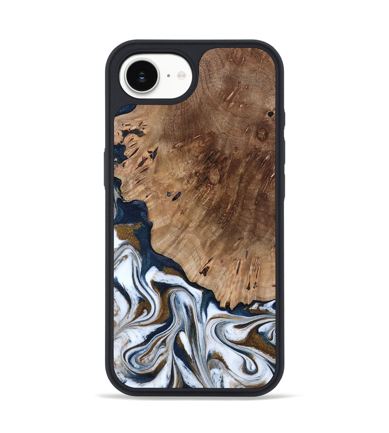 iPhone 16e Wood Phone Case - Dash (Teal & Gold, 801457)