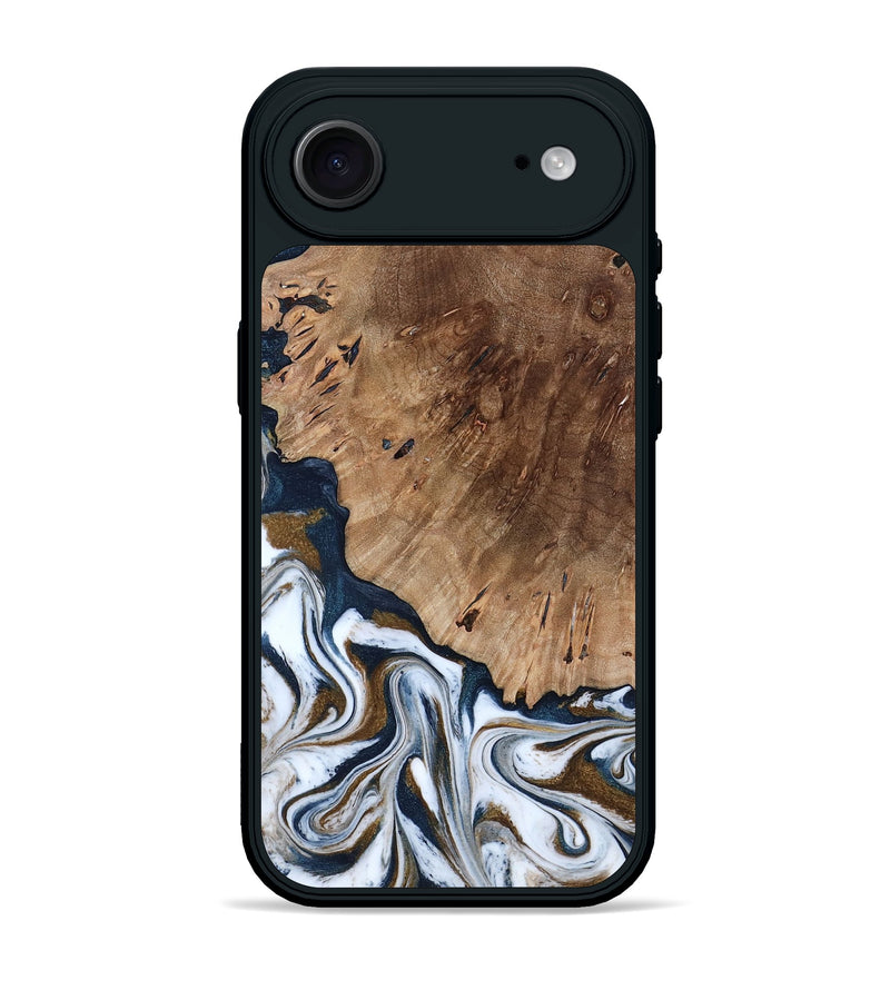 iPhone 17 Air Wood Phone Case - Dash (Teal & Gold, 801457)
