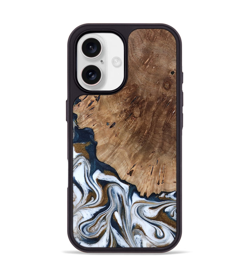 iPhone 17 Wood Phone Case - Dash (Teal & Gold, 801457)