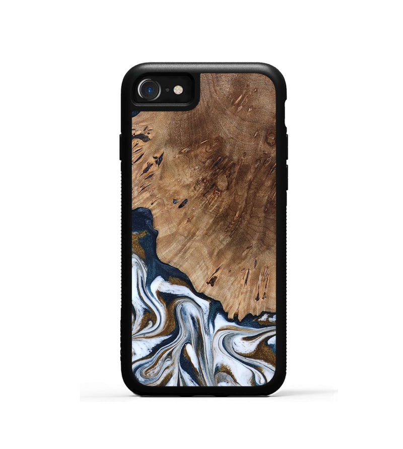 iPhone SE Wood Phone Case - Dash (Teal & Gold, 801457)