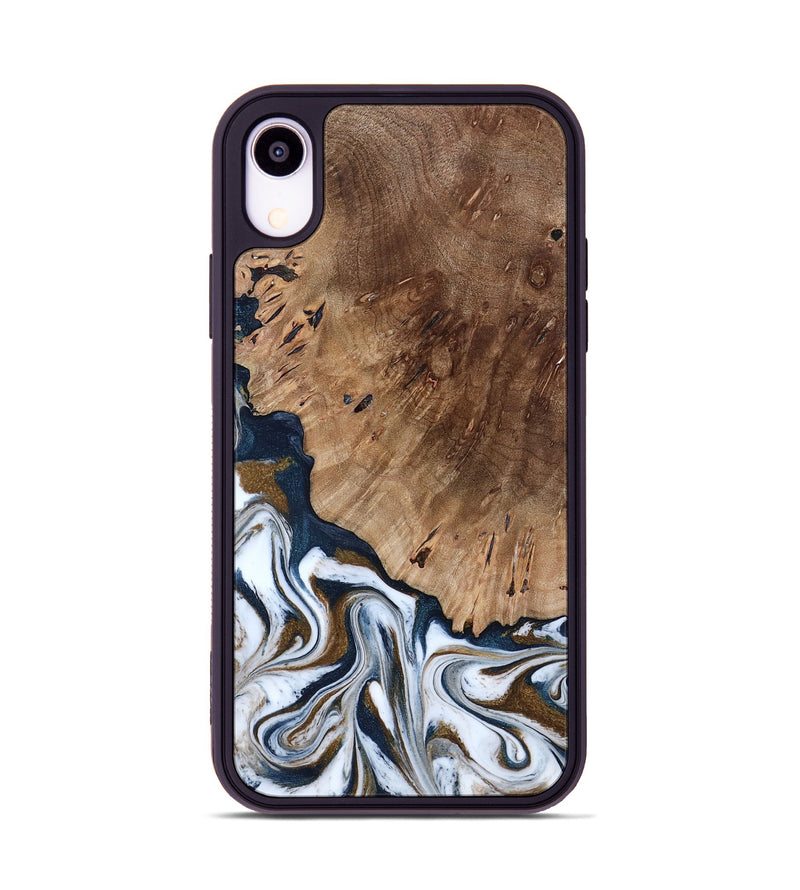 iPhone Xr Wood Phone Case - Dash (Teal & Gold, 801457)