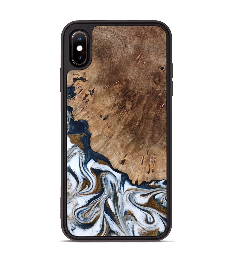 iPhone Xs Max Wood Phone Case - Dash (Teal & Gold, 801457)
