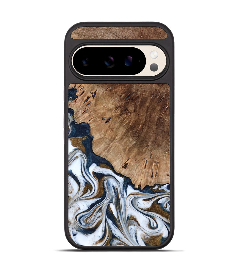 Pixel 10 Wood Phone Case - Dash (Teal & Gold, 801457)