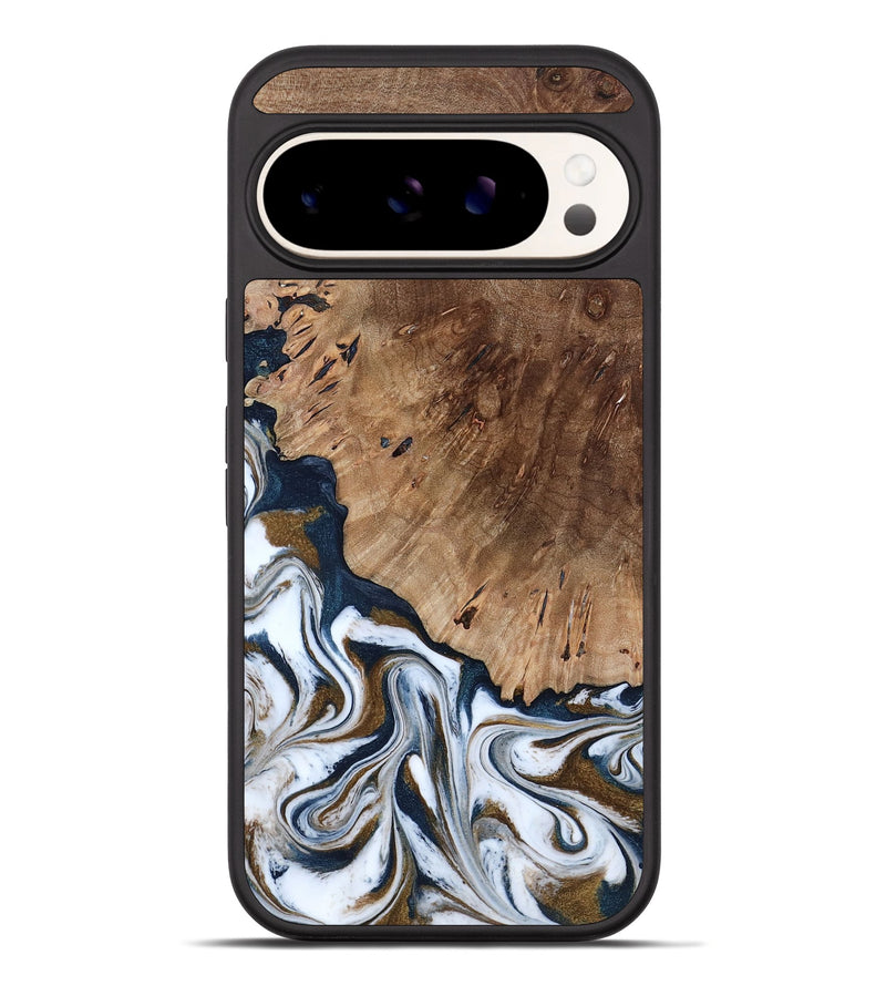 Pixel 10 Pro XL Wood Phone Case - Dash (Teal & Gold, 801457)