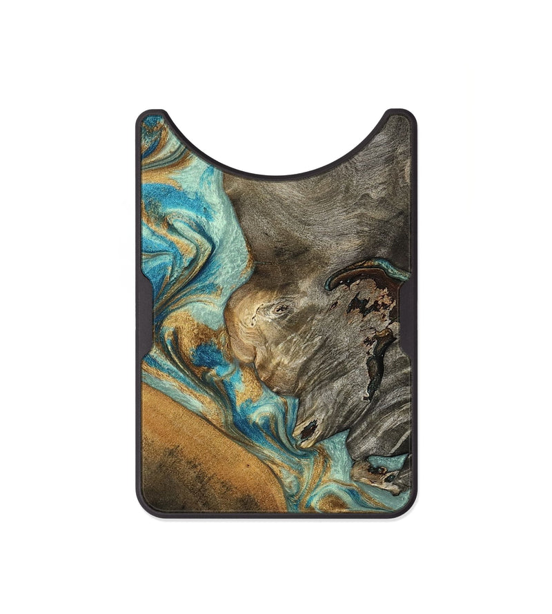 Alloy Wood Wallet - Leota (Teal & Gold, 801458)