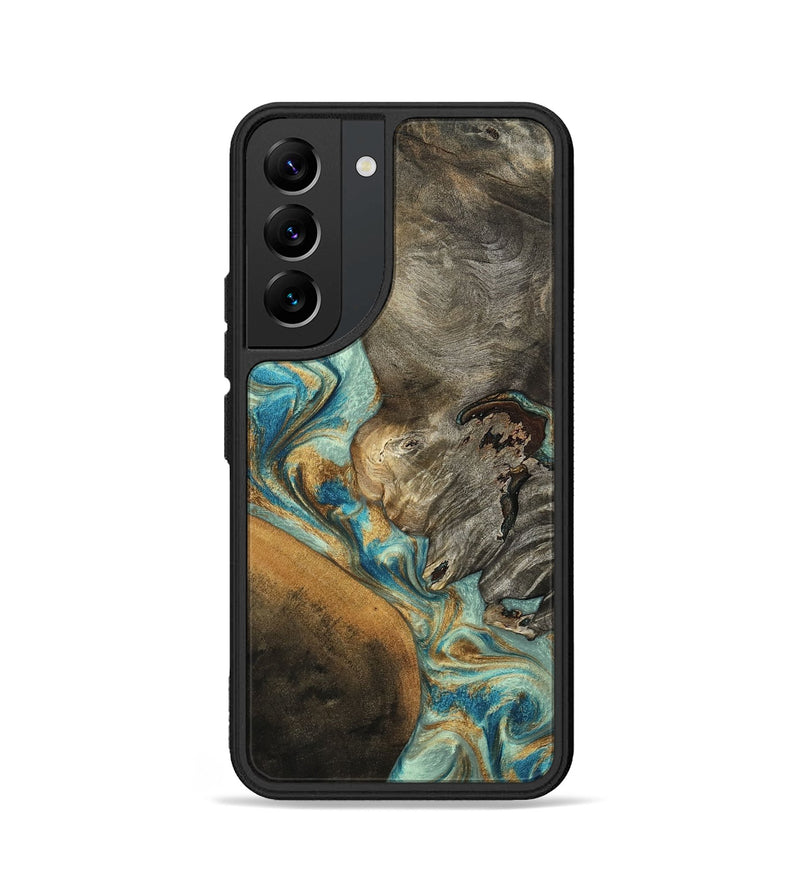 Galaxy S22 Wood Phone Case - Leota (Teal & Gold, 801458)