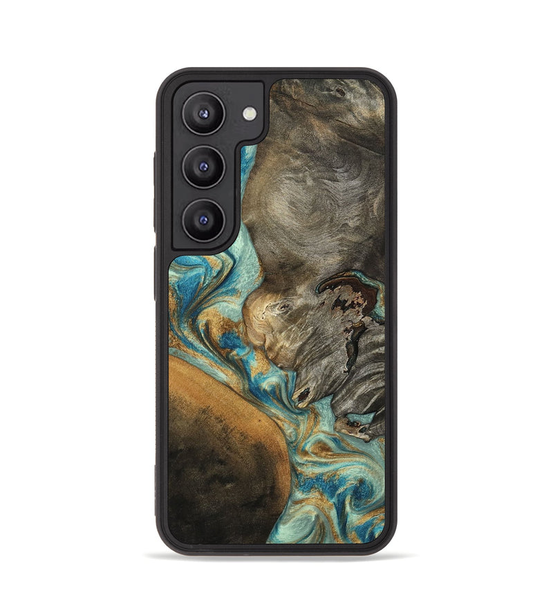 Galaxy S23 Wood Phone Case - Leota (Teal & Gold, 801458)