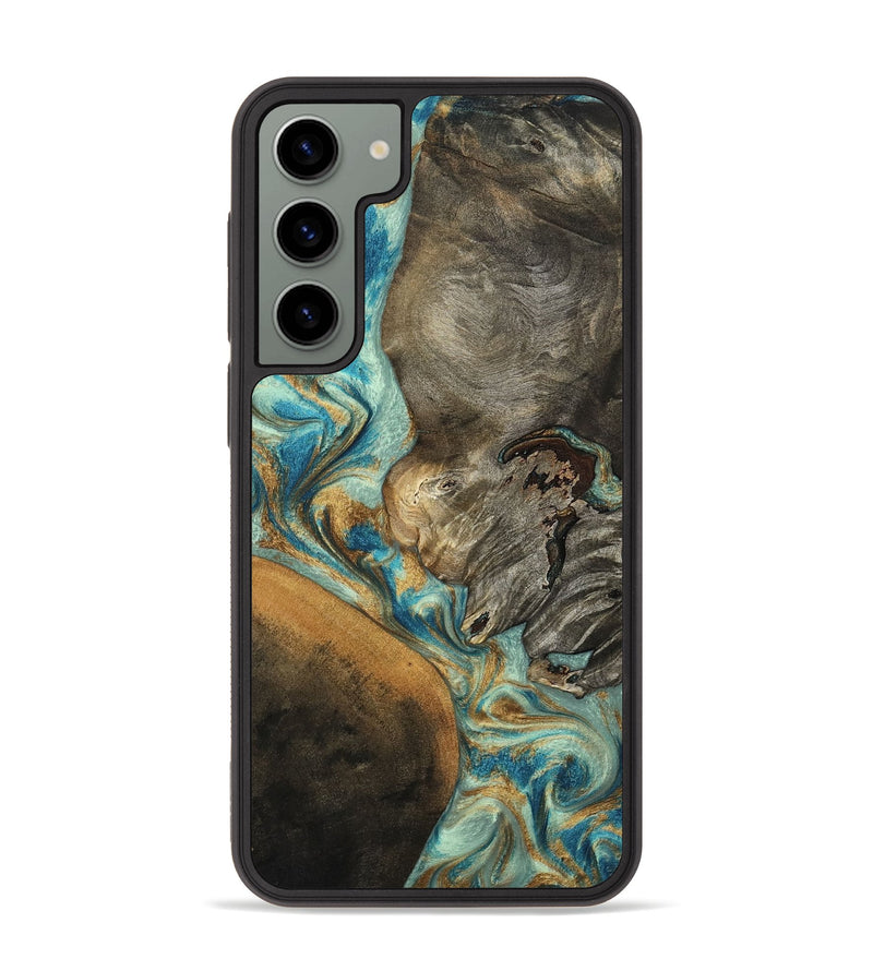 Galaxy S23 Plus Wood Phone Case - Leota (Teal & Gold, 801458)