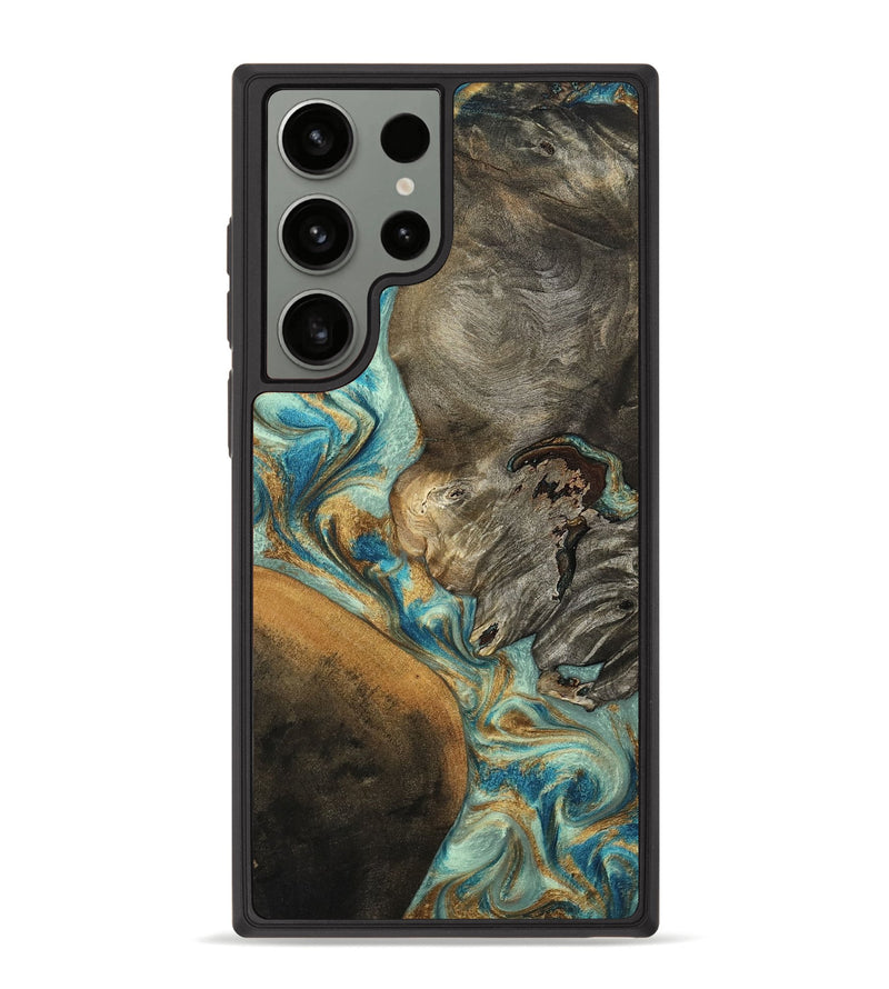 Galaxy S23 Ultra Wood Phone Case - Leota (Teal & Gold, 801458)
