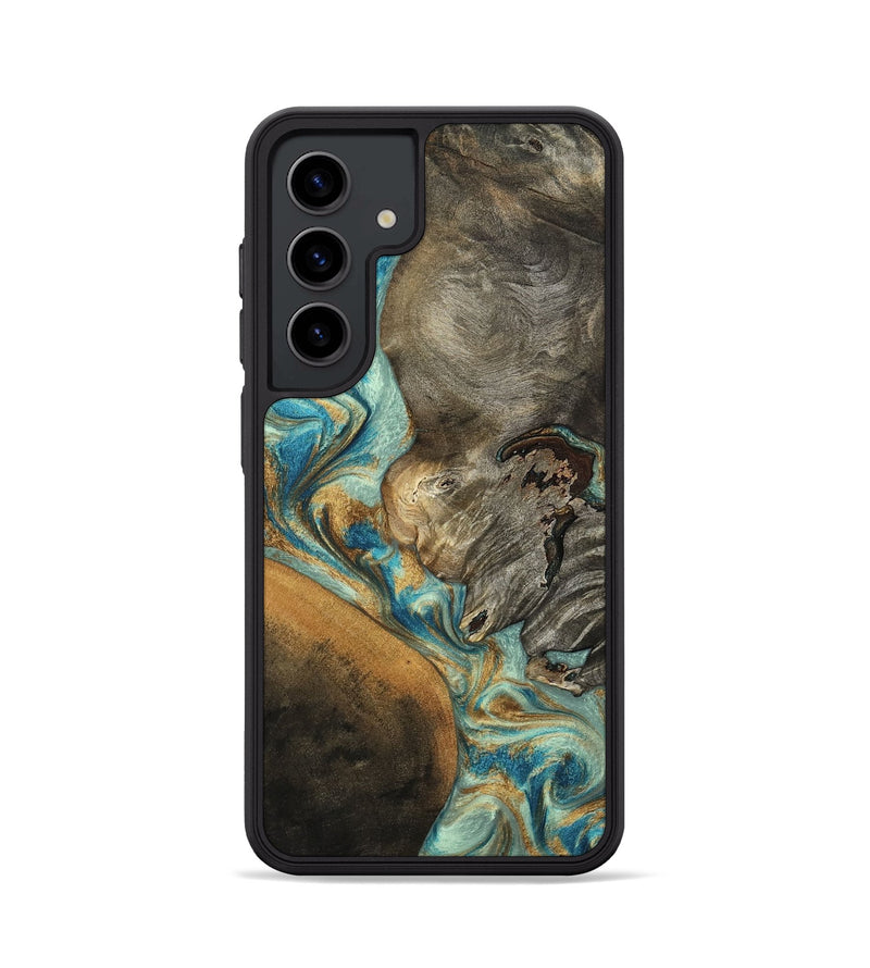Galaxy S24 Wood Phone Case - Leota (Teal & Gold, 801458)