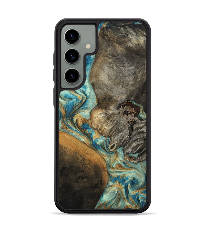 Galaxy S24 Plus Wood Phone Case - Leota (Teal & Gold, 801458)