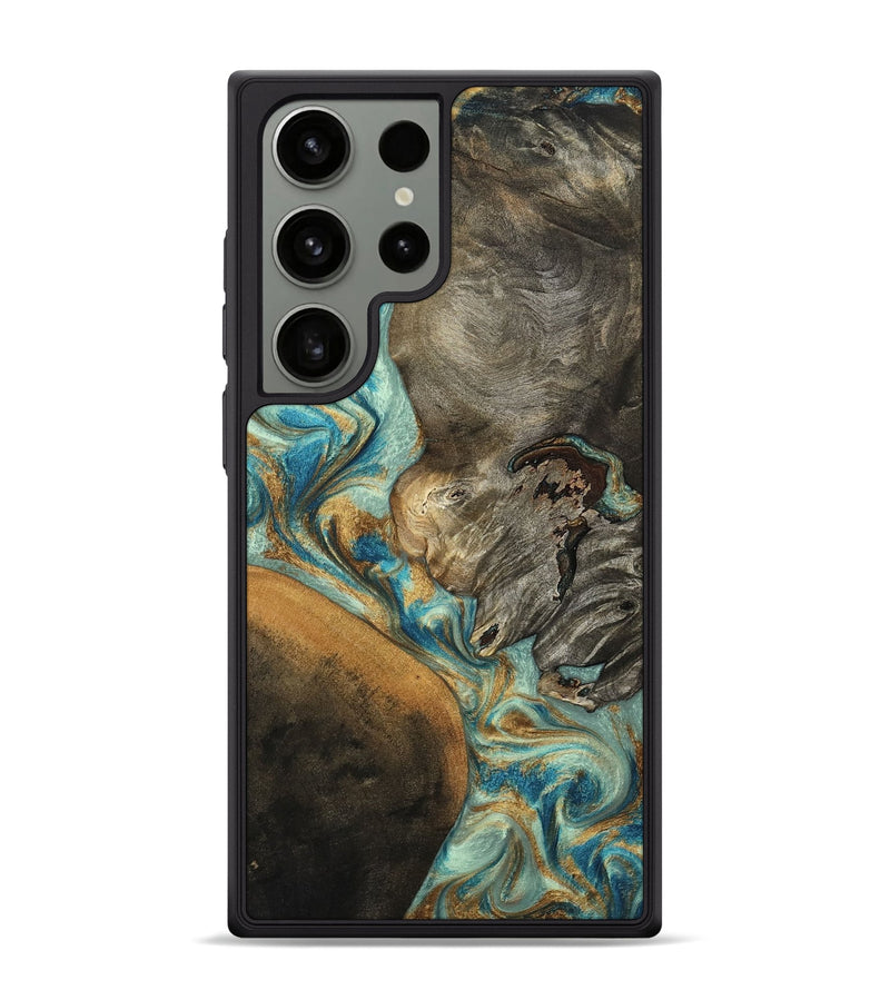 Galaxy S24 Ultra Wood Phone Case - Leota (Teal & Gold, 801458)