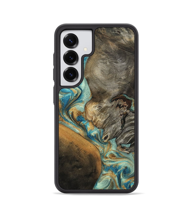 Galaxy S25 Wood Phone Case - Leota (Teal & Gold, 801458)