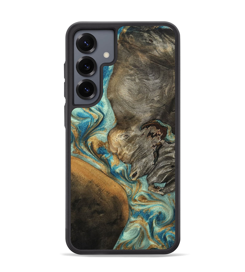 Galaxy S25 Plus Wood Phone Case - Leota (Teal & Gold, 801458)