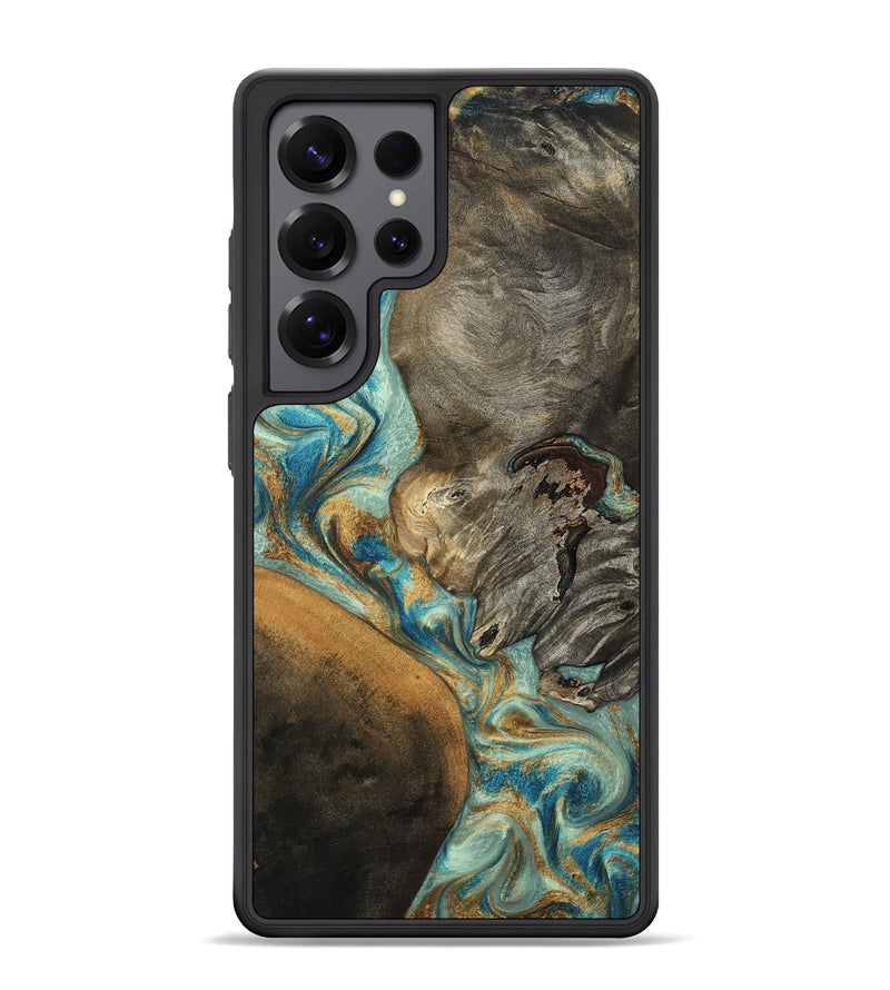 Galaxy S25 Ultra Wood Phone Case - Leota (Teal & Gold, 801458)