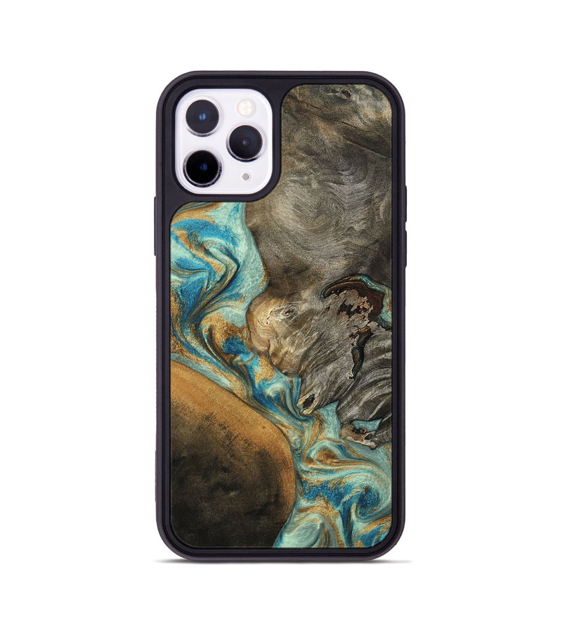 iPhone 11 Pro Wood Phone Case - Leota (Teal & Gold, 801458)