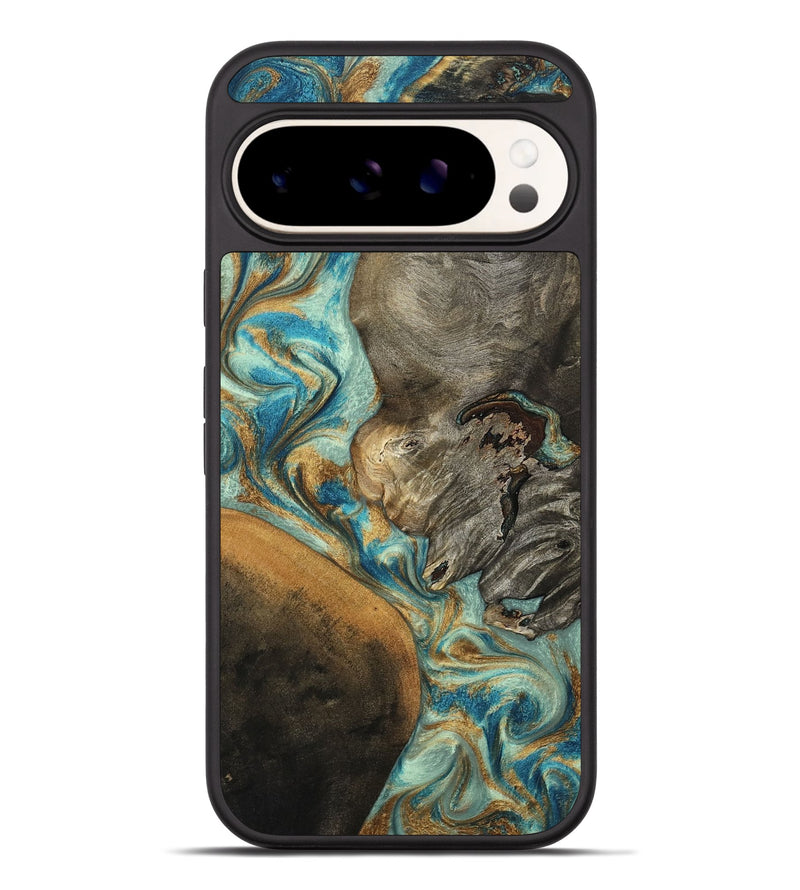 Pixel 9 Pro XL Wood Phone Case - Leota (Teal & Gold, 801458)