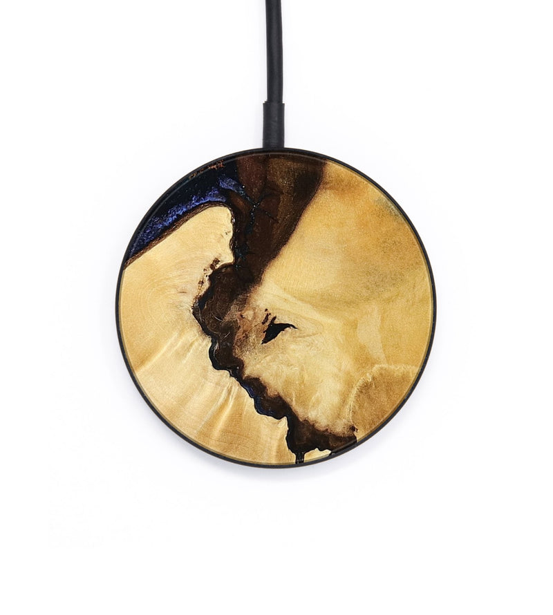 Circle Wood Wireless Charger - Joy (Teal & Gold, 801459)
