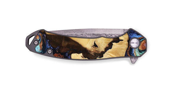 EDC Wood Pocket Knife - Joy (Teal & Gold, 801459)