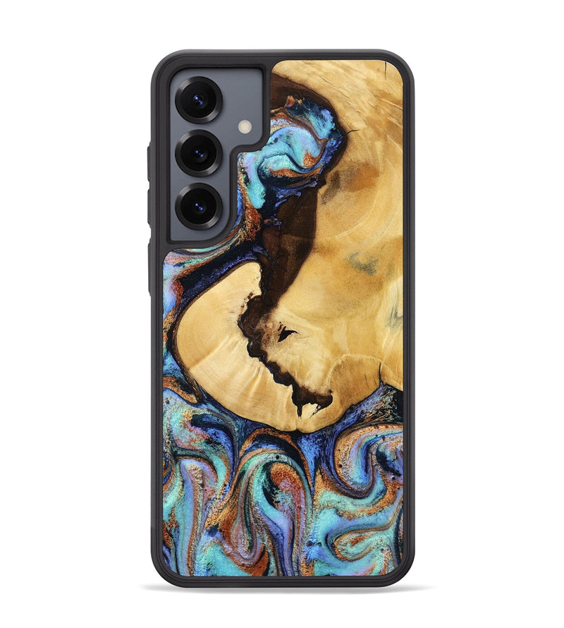 Galaxy S25 Plus Wood Phone Case - Joy (Teal & Gold, 801459)