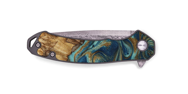 EDC Wood Pocket Knife - Perla (Teal & Gold, 801460)