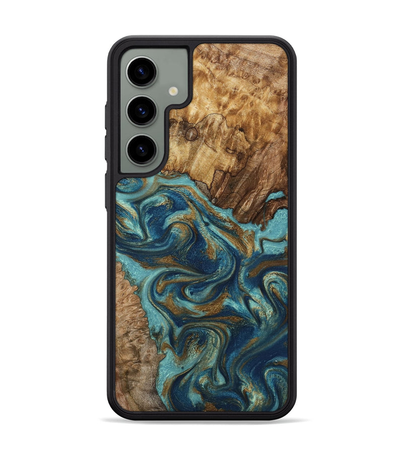 Galaxy S24 Plus Wood Phone Case - Perla (Teal & Gold, 801460)