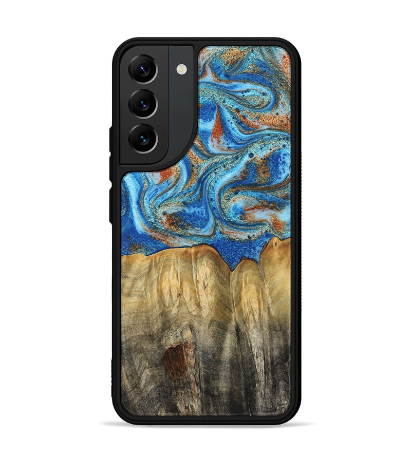 Galaxy S22 Plus Wood Phone Case - Layne (Teal & Gold, 801461)