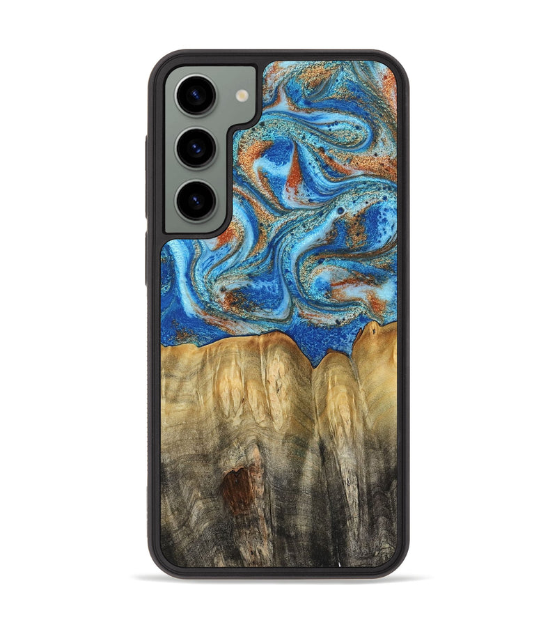 Galaxy S23 Plus Wood Phone Case - Layne (Teal & Gold, 801461)