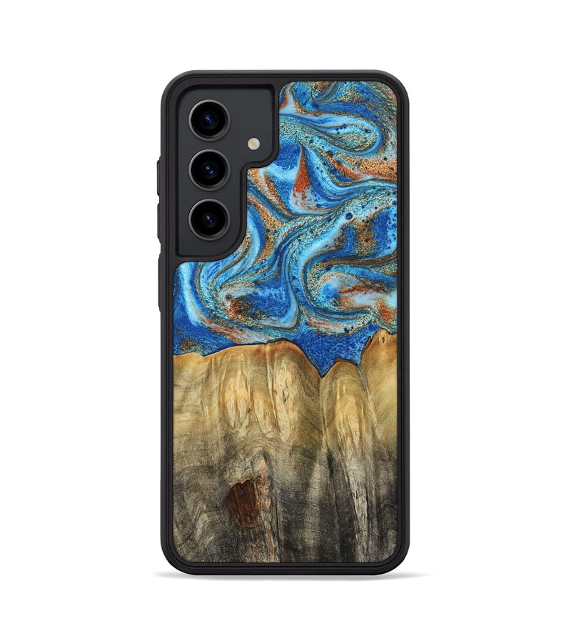 Galaxy S24 Wood Phone Case - Layne (Teal & Gold, 801461)