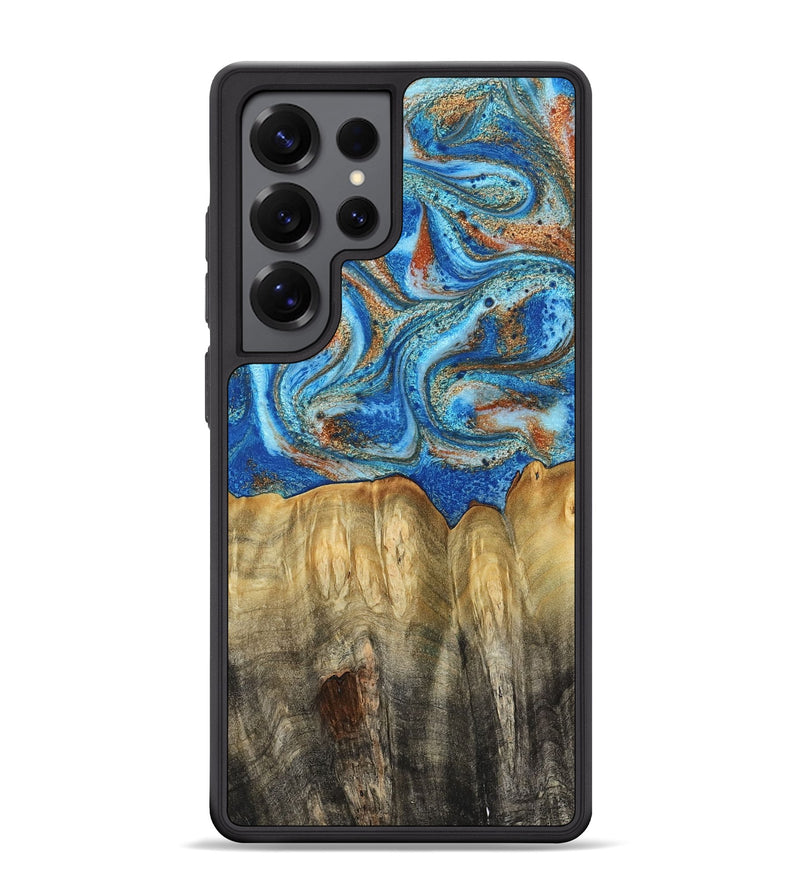 Galaxy S25 Ultra Wood Phone Case - Layne (Teal & Gold, 801461)
