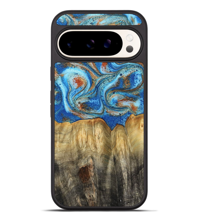 Pixel 9 Pro XL Wood Phone Case - Layne (Teal & Gold, 801461)