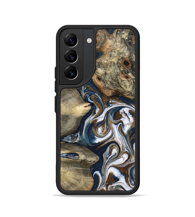 Galaxy S22 Wood Phone Case - Petra (Teal & Gold, 801462)