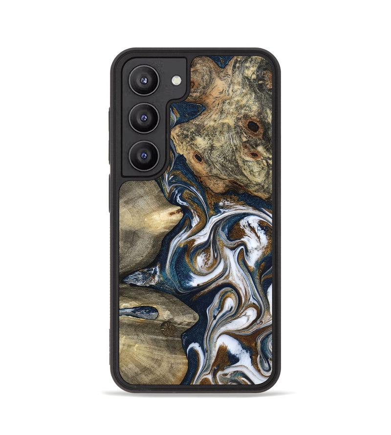 Galaxy S23 Wood Phone Case - Petra (Teal & Gold, 801462)