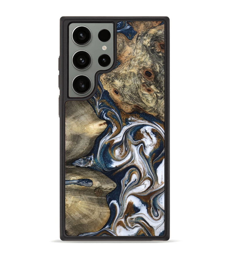 Galaxy S23 Ultra Wood Phone Case - Petra (Teal & Gold, 801462)