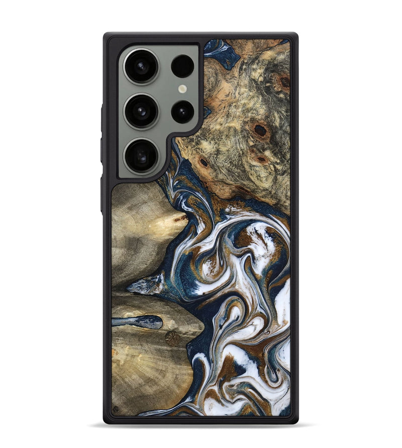 Galaxy S24 Ultra Wood Phone Case - Petra (Teal & Gold, 801462)